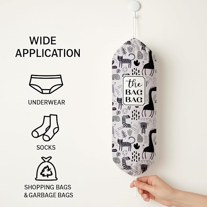 Animal Plastic Bags Holder, The Bag Bag Grocery Bags Holder for Kitchen Essentials, Reusable Hanging Grocery Sack Organizer, Stylish Reusable Plastic Sack Storage Dispenser for Home Kitchen Decor