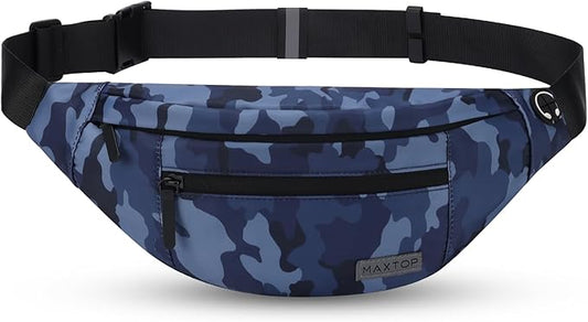 MAXTOP Large Crossbody Fanny Pack with 4-Zipper Pockets, Gifts for Enjoy Sports, Festival, Workout, Traveling, Running, Casual, Hands-Free, Wallets, Waist Pack, Phone Bag, Carrying All Phones