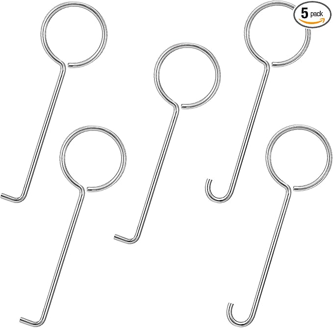 Ymapinc Drain Key Lifting Hooks, Easy Drain Grate Cleaning Hook, Stainless Steel Talon Drain Opener, Efficient Clog Remover for Bathroom, Kitchen, And Utility Drains Grate, Silver 5 PCS