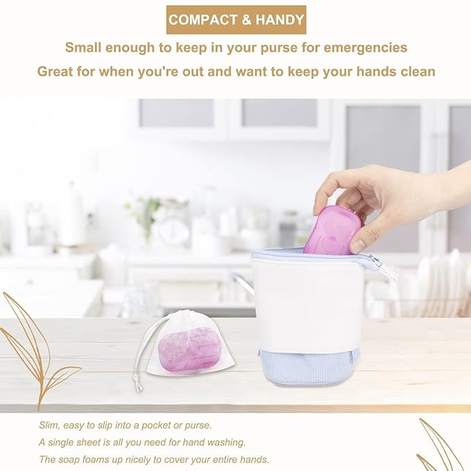 Soap Paper Sheets, 400 Sheets Mini Portable Disposable Travel Soap Boxes Hand Washing Cleaning Paper Slices Strips for School On-the-go Camping Hiking Outdoor Foot and Hand Care