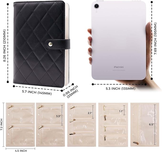 Travel Jewelry Organizer Case ， Portable Jewelry Organizers Storage Book, Compact Jewelry Roll for Earrings, Rings, Necklaces - Perfect Jewelry Travel Bag for Women