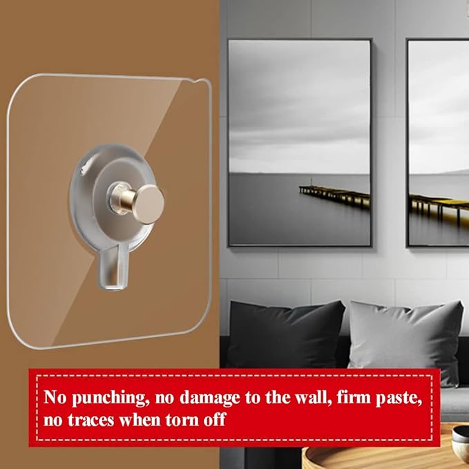 12 PCS Wall Mounted Replacement Sticky Pads for Kitchen Bathroom Shower Caddy Organizer Rack Holder Nail Free Adhesive Hooks (No Trace Nails)