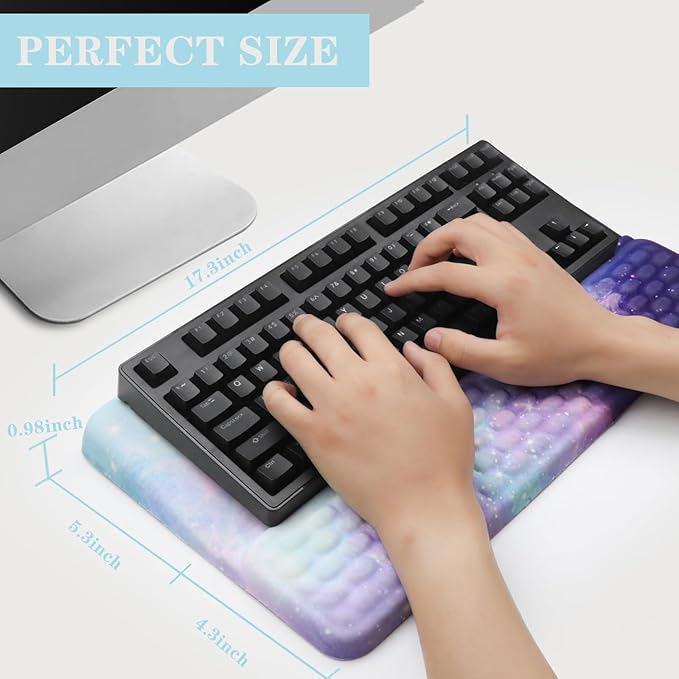 Ergonomic Keyboard Stand with Wrist Rest, Computer Wrist Support Pad, Tilted Keyboard Riser Holder Lift Tray with Wrist Pad, Easy Typing, Comfy Soft Memory Foam Desk Cushion for Office Home