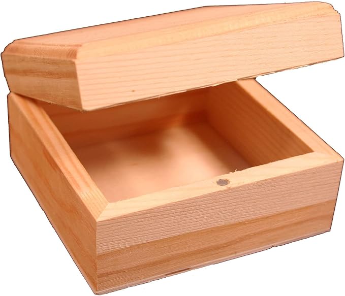 Creative Hobbies® Unfinished Mini Wood Craft Box with Hinged Lid and Magnetic Closure, 3.5 Inch - Perfect for Arts, Crafts, and Personalized Gifts