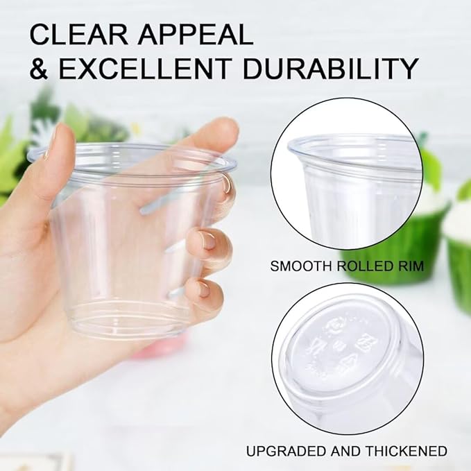 Lamosi 300 Pack 9 oz Clear Plastic Cups, Disposable Cups Wine Cocktail Punch, Sturdy & Food Safe Plastic Cup for Party & Wedding