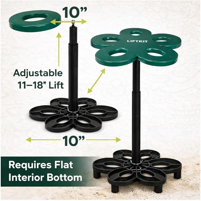 Tall Column Plant Riser Fill Bottom of Tall Flower Pots and Large Plant Containers | Indoor and Outdoor (11-17" Rise, 10" Base, 10" Top)