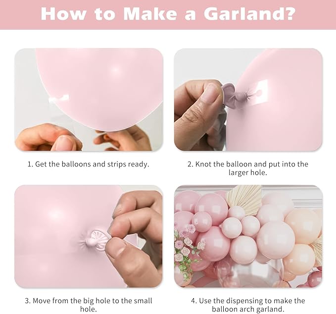 Pink Balloon Arch Kit,Pink White Balloon Arch Garland Kit,120 Pcs Sand White Balloons with 18/12/5 Inch Different Sizes for Bridal Wedding Boho Gender Reveal Baby Shower Birthday Decorations