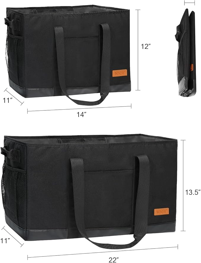 WONDAY Standing Extra Large Reusable Grocery Bag Carrier with Handle, Thirty One Utility Tote Foldable for Shopping and Beach