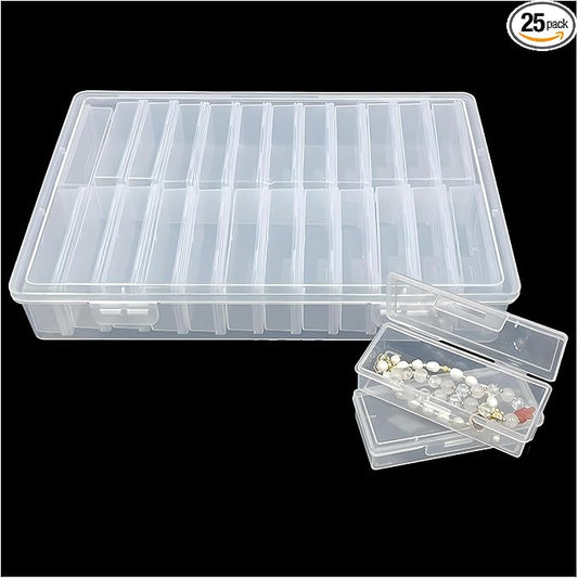 Plastic File Storage Box Bead Organizer- 25PCS Suitable For A4 Paper,Tool Storage,Electronic Parts,Bead Storage,Photo Organizer,Scrapbook,Sewing,Jewelry Making,Diamond Art,Small Parts