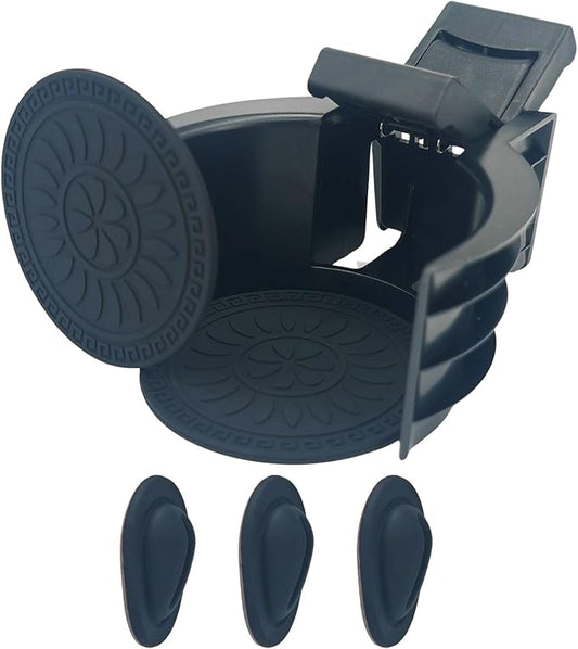 Cup Holder Insert for Toyota Highlander 2014-2021 - Includes Anti-Slip Rubber Coaster & Small Bottle Position Limiter - Car Accessory Upgrade Kit