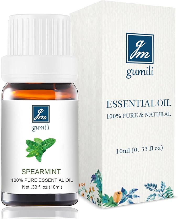 Spearmint Essential Oil, 100% Pure Natural Spearmint Oil for Diffuser, Face, Skin, Hair Care - Refreshing Aroma - 10mL