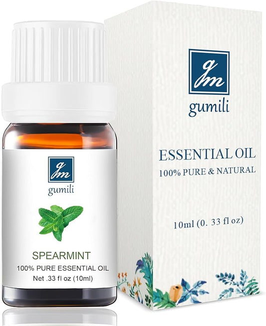 Spearmint Essential Oil, 100% Pure Natural Spearmint Oil for Diffuser, Face, Skin, Hair Care - Refreshing Aroma - 10mL