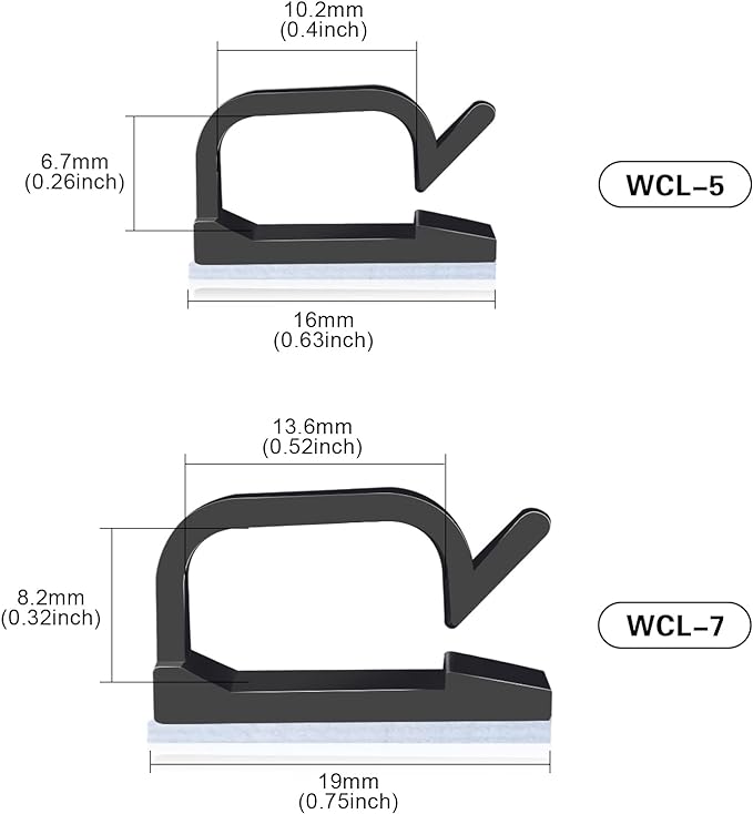 XHF 120 PCS Adhesive Cable Wire Clips Black, Outdoor Christmas Light Clips, Cable Management Wire Organizer Cord Holder for Under Desk, Car, Wall, TV PC Ethernet Cable