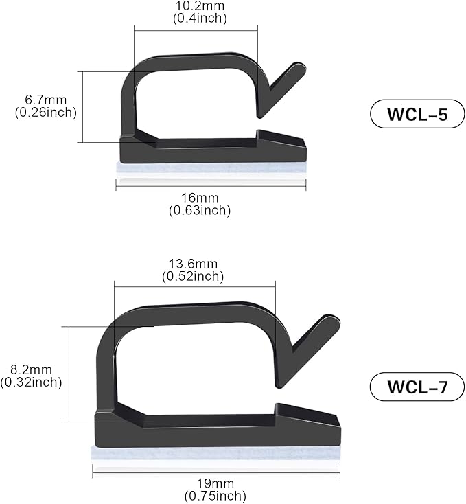 XHF 3/4” Adhesive Cable Wire Clips Black120pcs, Cable Staples Outdoor Cable Management Wire Organizer Cord Holder for Under Desk, Car, Wall, TV PC Ethernet Cable