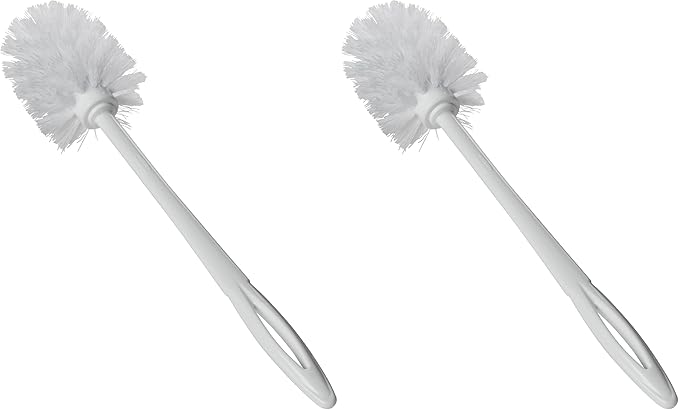 Rubbermaid Commercial Products 15" Toilet Brush, White, Toilet Bowl Brush for Bathroom, Professional/Janitorial Scrub, (Pack of 2)