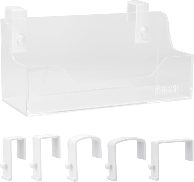 Bedside Caddy Hanging Storage Basket Little Size Plastic Beside Shelf Hang-on Storage Organizer for Collage Dorm Bunk Bed,Changing Table - Bedroom Essentials for Phone,Mini Speaker,Tissues (Clear)