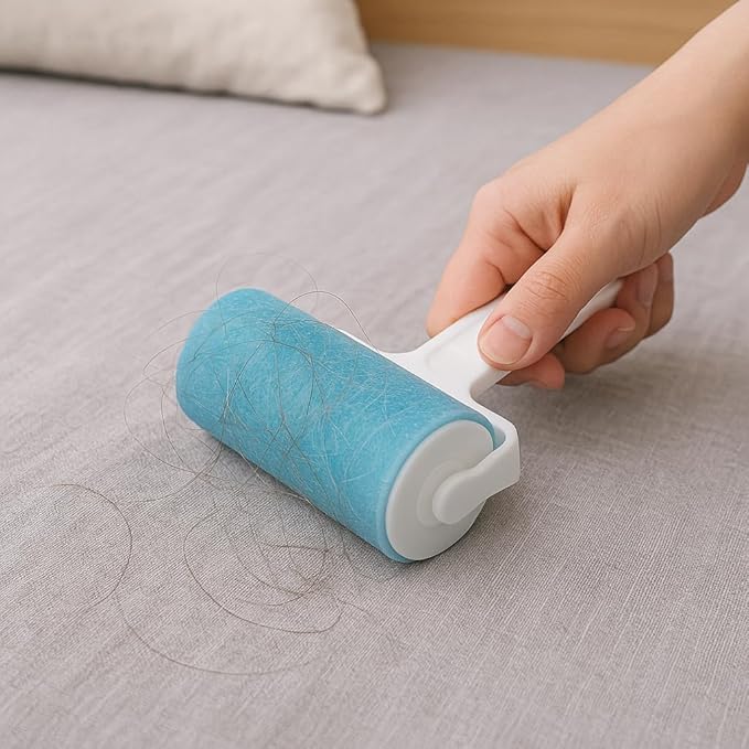 Reusable Lint Roller Sticky Picker Set Cleaner Lint Roller Pet Hair Remover Brush for Bed, Carpet, Sofa Medium Size + 2 Travel Size