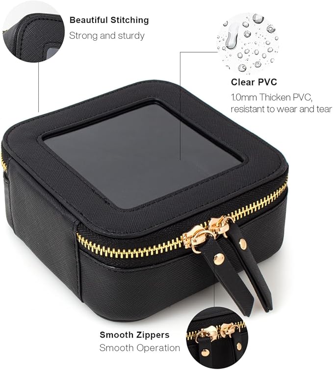 Small Clear Makeup Bag, Mini Makeup Pouch TSA Approved Toiletry Bag for Women Travel Makeup Bag Cute Clear Cosmetic Bag Waterproof Make Up Bag Organizer for Car Essentials