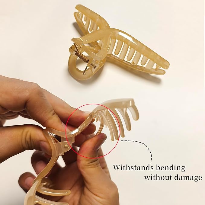 5 Inch Extra Large Claw Clips, 13 cm No Slip Jelly No Slip XL Hair Clips for Thick Long Curly Hair, Big Hair Claw Clips, 5 Pack