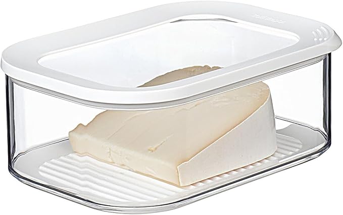 Mepal, MODULA Cheese Box for Cheddar or Mozzarella with Transparent Lid, Airtight, Portable, BPA Free, Holds 68 oz, 1 Count