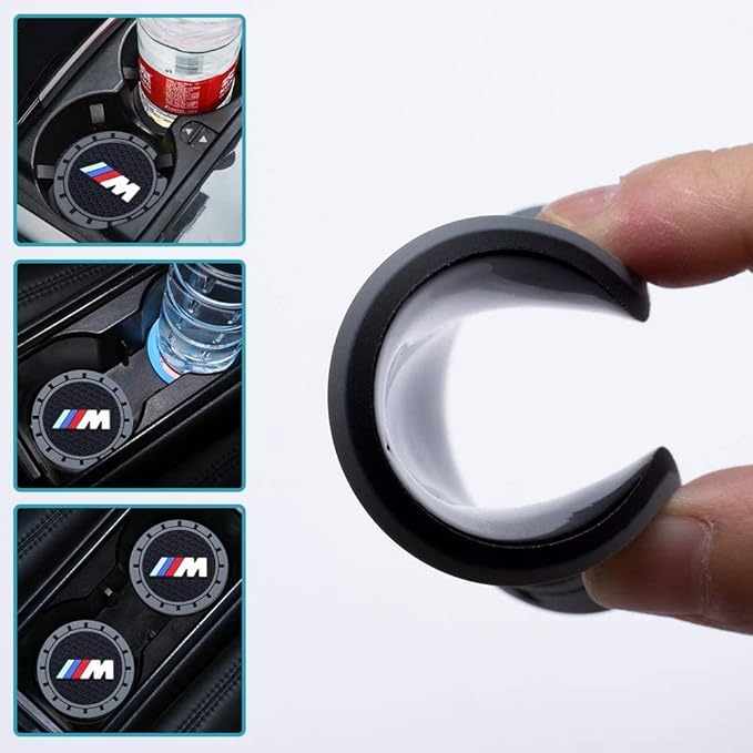 Cup Holder Insert Coaster Fit M M2 M4 M5 M6 M8 X1 X2 X3 X5 X6 M135i M240i Z4 328i X7,Anti Slip Car Cup Coaster Interior Accessories