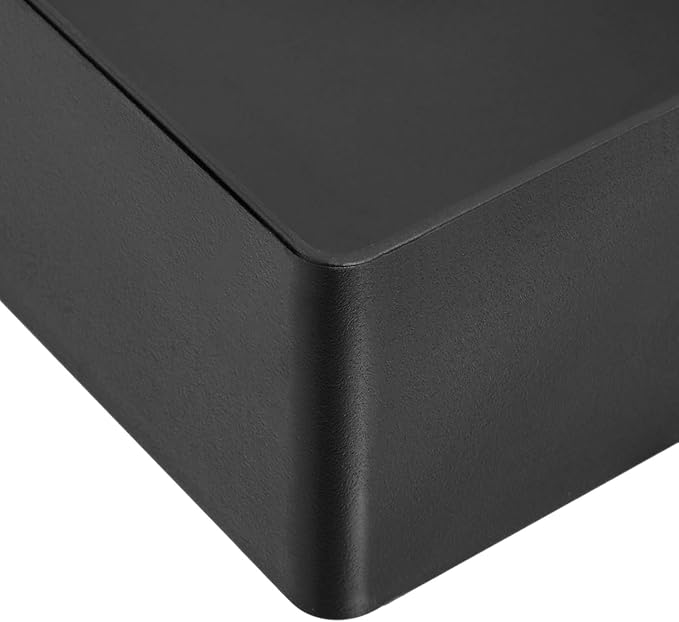 Amazon Basics Rectangular Plastic Desk Organizer with Storage Trays, Accessory Tray, 9.4 x 6.7 x 2 inch, Black, 1 Pack