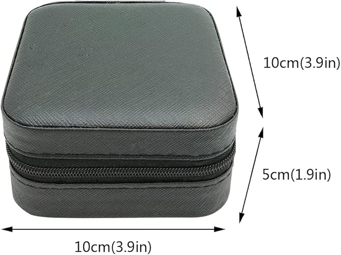 Mini Jewelry Travel Case, Small Portable Jewellry Organizer Box Portable Display Storage Box for Rings Earrings Necklaces, Gifts for Girl, Women, Wedding, Birthday,New Year,Christmas Gifts (Black)
