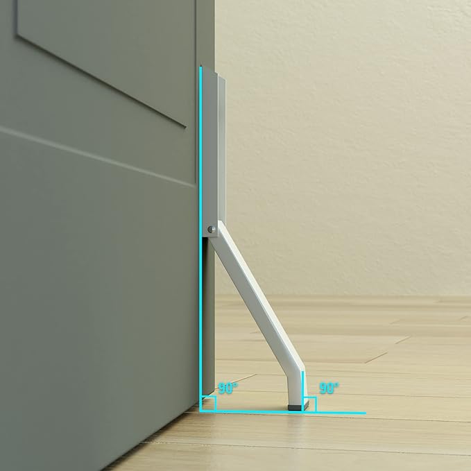 Door Stopper, Door Holder, No Drilling Door Stoppers, Easy Pedal Kick Down Door Stop (White x 1 Pack)