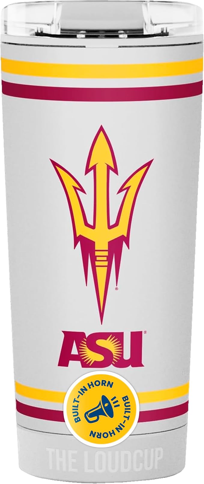 The LoudCup Blow Horn Tumbler, Cheer & Sip 2-in-1 Reusable Water Bottle with Built-In Horn for Sports Games, Tailgates, Parties & Events, BPA-Free