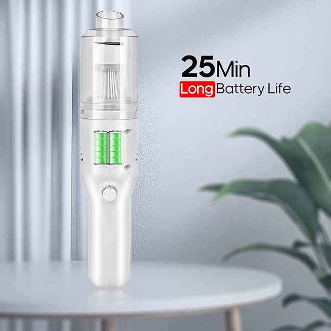 Wireless Mini Car Vacuum Cleaner(400g) Portable Rechargeable,Handheld Vacuums, Mini but Mighty Dust Busters Cordless Rechargeable,Hand Held Vac for Car/Desk V06/white