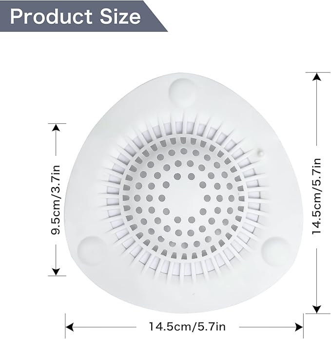 WODETIM Hair Catcher Shower Drain Cover Bathtub Silicone Hair Catcher Stopper Drain Strainers,Home Protectors with Sucker Water Trap Sink Cover for Kitchen Sink Bathroom Tub 3 Pack (White)