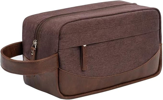 Travel Toiletry Bag for Men and Women, Hanging Toiletry Organizer, Water Resistant Shaving Kit with Large Capacity for Travel Accessories (Coffee, Medium)