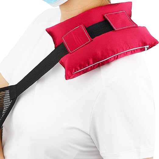 Satin Neck Pad Strap Cushion for Arm Sling Pillow Comfort Support Padding Rotator Cuff Replacemet Surgery Elbow Brace Carry Padded Cover Broken Wrist Hand Injury, Burgundy