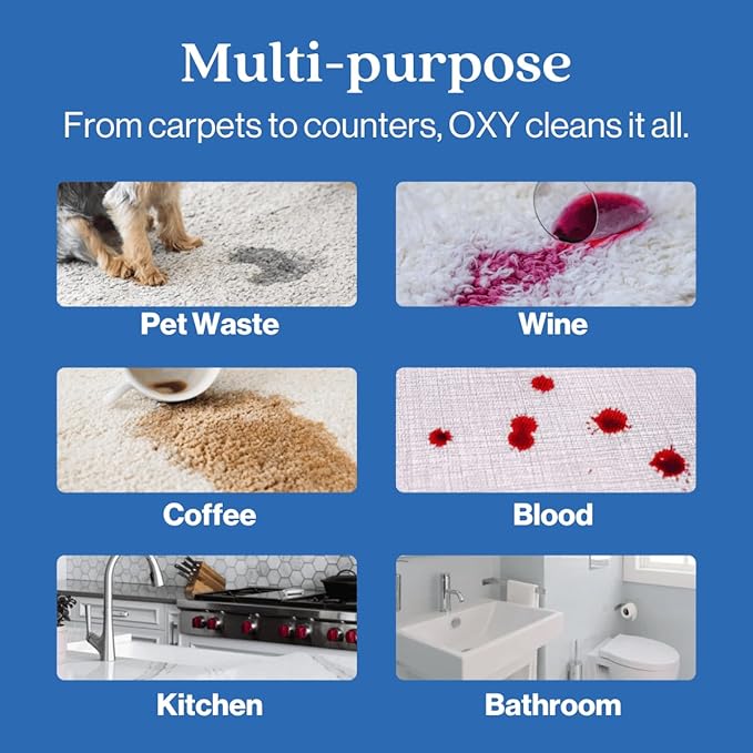 Oxy Pet Carpet Cleaner Spray | Pet Stain Remover for Pet Urine, Cat Pee, Dog Poop | Deep Spot Treating Action on Carpeting, Upholstery, Laundry, Pet Beds & More (160 Fl Oz)