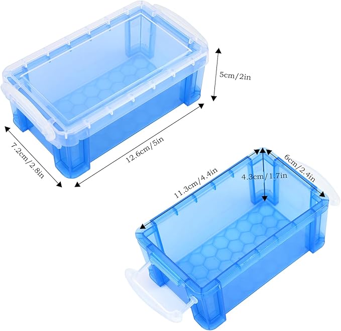 Small Plastic Box, 5" X 2.8" X 2" Stackable Mini Storage Box with Lid, Clear Organizer Container for Jewelry Beads, Small Crafts Items Accessories - 6 Pack