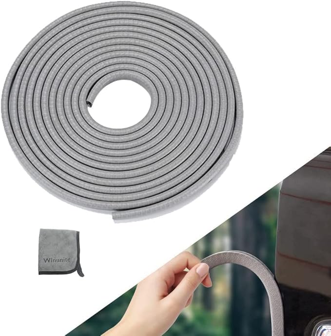 Winunite 65.6ft(20m) Car Door Edge Guards Light Gray– Fits Most Vehicles, No Glue, U-Shaped, Built-in Metal Clips, Scratch and Chip Resistant – Reduces Dings in Parking Lots