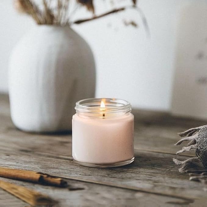 2 oz Small Glass Containers with Lids, Glass Jars with Woodgrain Lids & Inner Liners, Reusable Travel Containers for Creams, Makeup, Lotion, Cosmetic - 3 pack