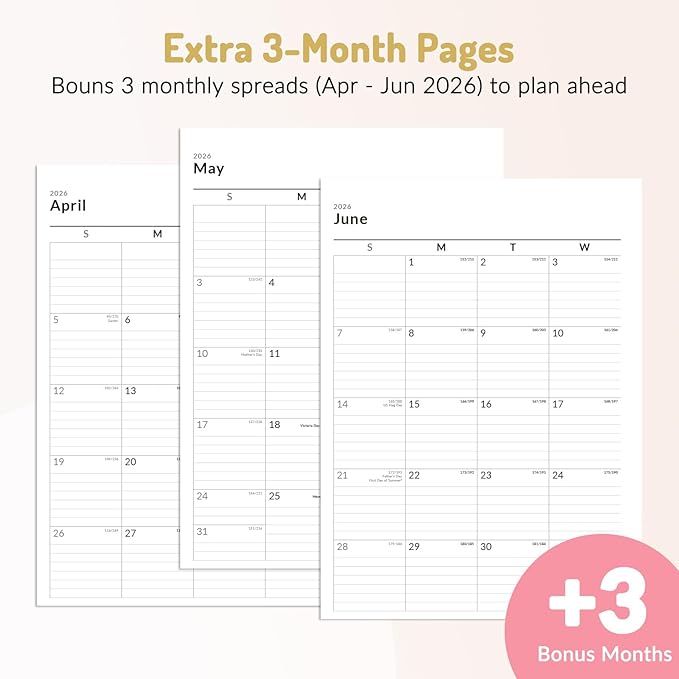 Forvencer Academic Planner 2026-2027, Hardcover Calendar Planner Weekly & Monthly, July 2026 - June 2027, 8.5" x 11", Daily Agenda with Tabs, College School Organizer for Student Teacher, Black