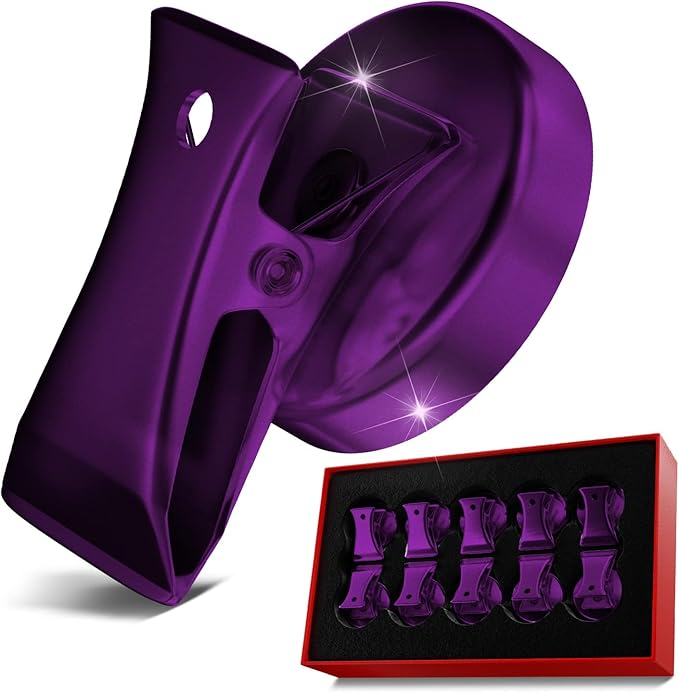 Force Magnet - Magnetic Clips Pack of 10 - Premium Quality Super Strength Magnet Clips with Anti-Scratch Pads - Make Notes, Remember Appointments, and Hang Keys on Metal Surfaces - Heavy Duty (Purple)