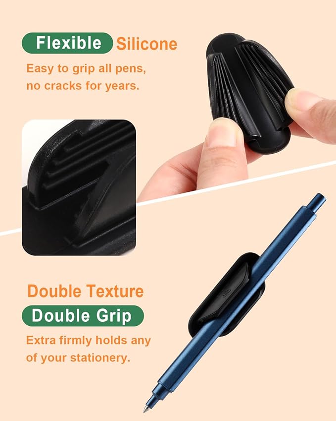 Adhesive Pencil Holders for Desk Set of 20 - Silicone Pen Holder with Upgraded Acrylic Adhesive Pads - Flexible Desk Pencil Holder for Class Office Essentials Accessories, Teacher Supplies