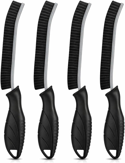 Cadley Cleaning Brush Set of 4, Cleaning Brushes for Household Use, Grout Cleaner Brush with Long Handle, Gap Cleaning Tool, Hard Bristle Brushes for Bathroom, Kitchen & Home Essentials