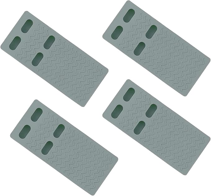 Thin Door Stoppers for Bottom of Door Small Rubber Wedge Flexible and Non Scratching Door Holder - Smart Stackable Slip-Resistant Design (Gray)