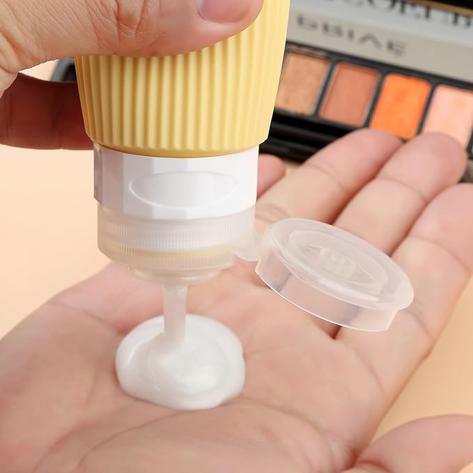 16 Pack Travel Bottles Set, TSA Approved Leak Proof Silicone Squeezable Containers for Toiletries, Refillable Travel Accessories for Conditioner, Shampoo, Lotion & Body Wash Accessories