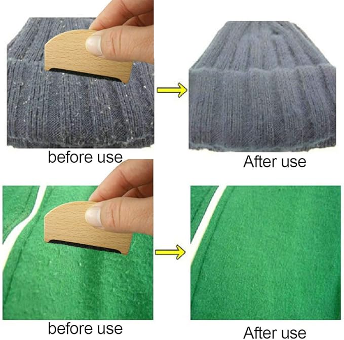 Comfy Wood Cashmere & Fine Wool Comb for De-Pilling Sweaters & Clothing,Fabric Lint R emover Manual Portable Clothing Brush Tool for Knits Woolens Scarves Wool Coats Pants Care