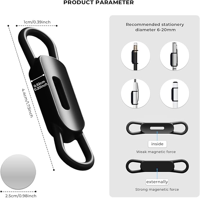 10 Pack Magnetic Pen Holder for Refrigerator, Adjustable Pen Pencil Holders, Silicone Flexibl Pencil Holder for Whiteboards, Desk, Clipboard(White)