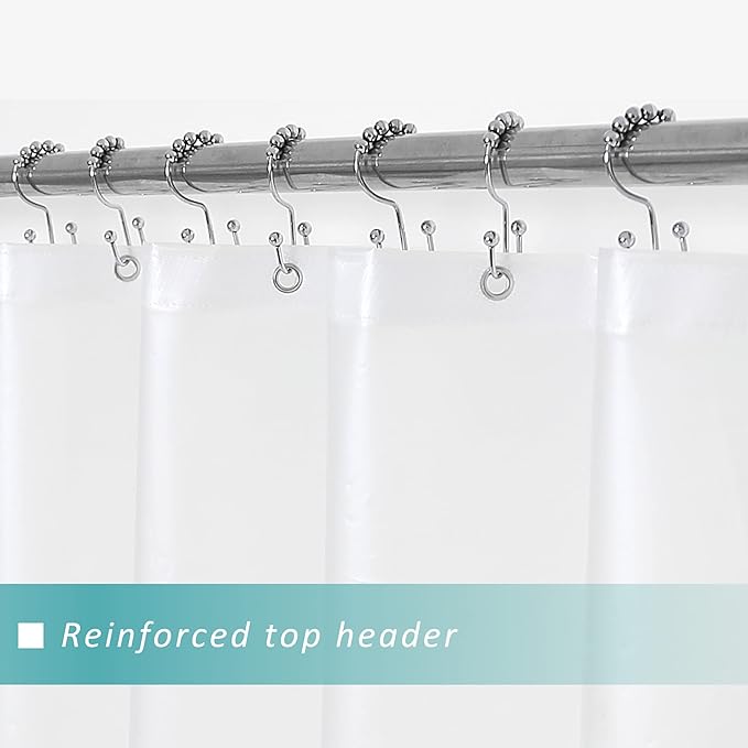 Mrs Awesome Short Shower Curtain Liner with 6 Magnets 72 x 66 inch Frosted Thick PEVA Waterproof Plastic Shower Curtain 72x66, Frost