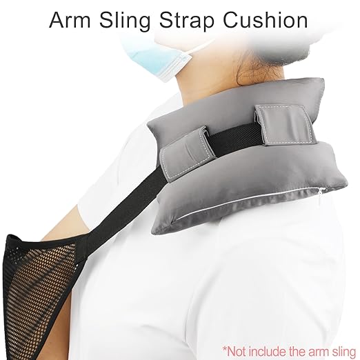 Satin Neck Pad Strap Cushion for Arm Sling Pillow Comfort Support Padding Rotator Cuff Replacemet Surgery Elbow Brace Carry Padded Cover Broken Wrist Hand Injury, Dark Gray