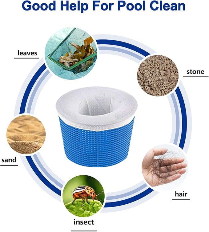 50 Pack Pool Skimmer Socks for Pool Filters, Filters Baskets and Skimmers to Filter Debris and Leaves, Protact Filter System of Inground and Above Ground Pools