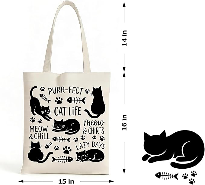 MOLOVA】Printed Canvas Tote Bag for Women - Inner Zipper Pocket & Magnetic Closure, Versatile Hand Shoulder Carry, 15x16 Inch Large Capacity for Work Travel Shopping, Cat1