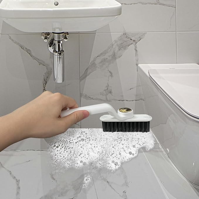 2pcs Crevice Cleaning Brush for Bathroom,Multi-Function Rotating Crevice Cleaning Brush, 2024 New Hard Bristle Crevice Gap Brush Tool for Bathroom Kitchen Narrow Small Spaces
